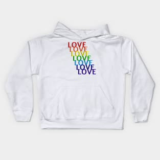 Love LGBTQ Rainbow Statement Gay Pride Kids Hoodie